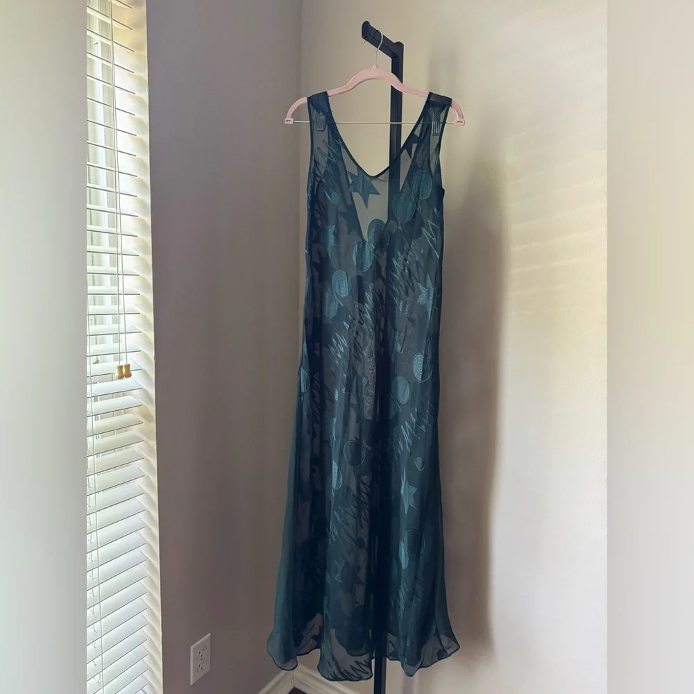 Vintage Victoria’s Secret gold label Sheer green Sleeveless slip Dress - Picture 1 of 9